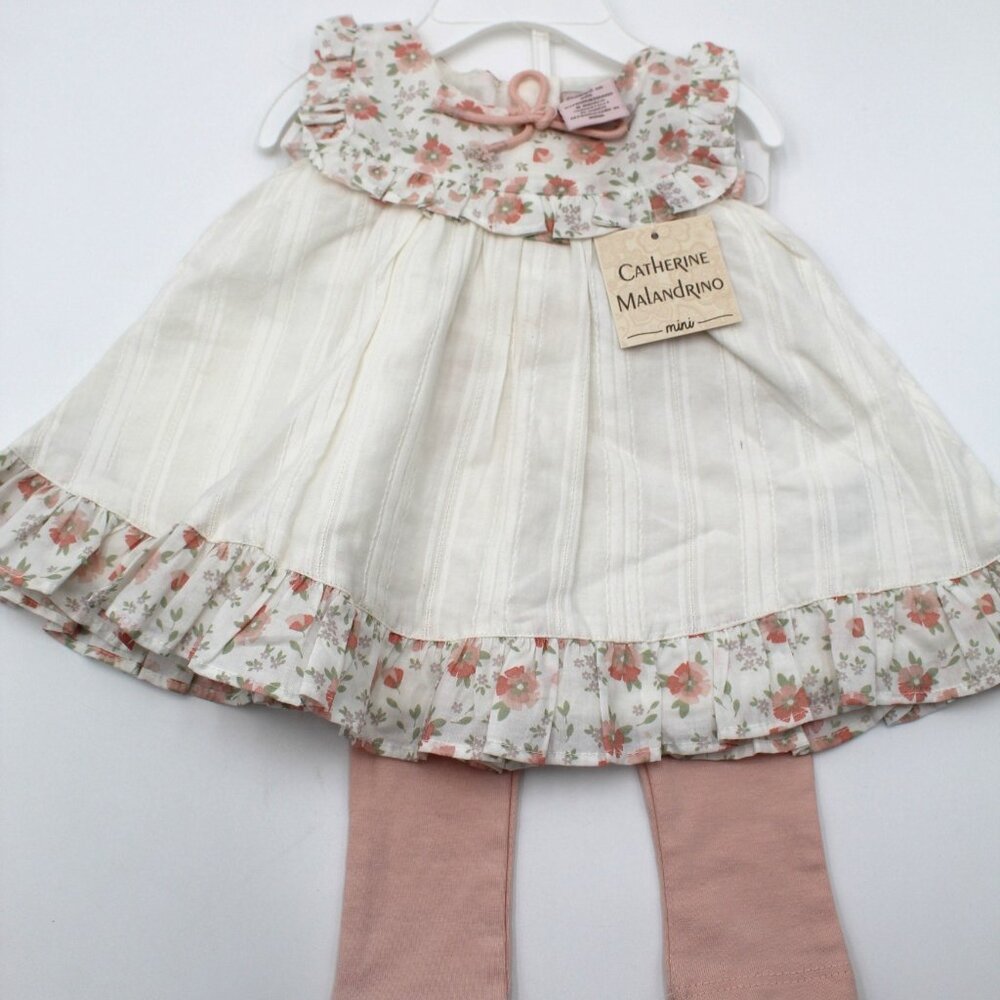 Catherine Malandrino Mini Baby Girl Floral 2 Piece Outfit Set 3-6 Months NWT